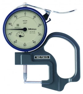 Mitutoyo 7361A Pipe Standard Thickness Gauge, 0 to 0.4&quot;-