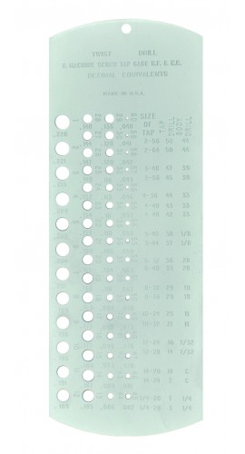 Mitutoyo 950-276 Tap and Drill Gauge, 1 to 60-