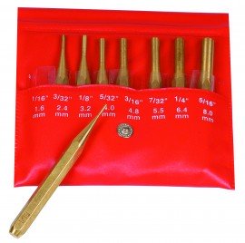 Mitutoyo 985-120 8-Piece Brass Drive Pin Punch Set-