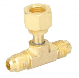 NAVAC F1023 &amp;frac14;&amp;quot; Access Tee Connector with depressor, &amp;frac14;&amp;quot; female SAE x &amp;frac14;&amp;quot; female SAE swivel, nut on branch, 3-pack-
