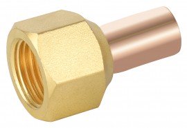 NAVAC F2004 Female Swivel Flare with solder adapter, &amp;frac38;&amp;quot; SAE female x &amp;frac38;&amp;quot; OD, 4-pack-