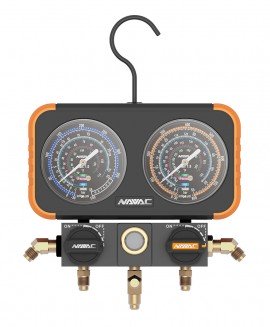NAVAC N2A4B Pro Plus A2L Compatible Manifold Gauge for the R-32, R-410A, R-22 and R-454B-