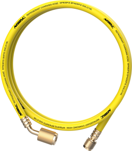 NAVAC NH5LLY Low Loss Refrigerant Hoses, 5', 45°, yellow-