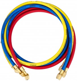 NAVAC NH5S Refrigerant Charging Hoses with &amp;frac14;&amp;quot; SAE fittings, 5&#039;, set of 3-