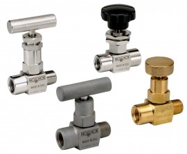 NOSHOK 152-MMB Needle Valve, Soft Tip, 1/4" NPT, Male-Male, Brass-