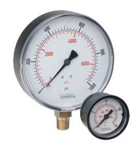 NOSHOK 100 ABS Dry Pressure Gauge with bottom connection, 1&amp;frac12;&amp;quot; dial, 0 to 15 psi-