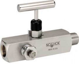NOSHOK 204-MFS Multiport Valve, Hard Seat, 1/2" NPT, Male-Female, 316 SS-