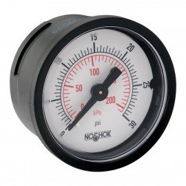 NOSHOK 100 ABS Pressure Gauge, 2&amp;frac12;&amp;quot; dial, -30 inHg to 0 to 100 psi-