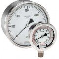 NOSHOK 25-500-100-psi Pressure Gauge, Glycerin Filled, 1/4&quot; NPT Bottom Connection, SS Case, 0 to 100 psi-