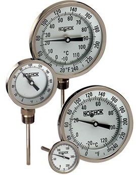 NOSHOK 30-300-120-50/500 F/C 300 Series Industrial Type Bimetal Thermometer with external reset, 50 to 500&amp;deg;F/C-