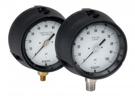 NOSHOK 700 Turret Style Stainless Steel Pressure Gauge, &amp;frac12;&amp;quot; NPT, 0 to 160 psi-