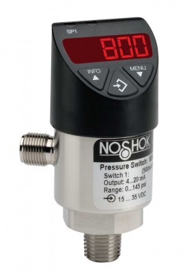 NOSHOK 800-1-2-14.5/15-2 Pressure Switch, 2 NO or 2 NC, -14.5 to 15 psig-