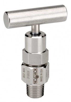 NOSHOK 802-MC Hard Seat Bleed Needle Valve, Male/Steel, &amp;frac14;&amp;quot; NPT-