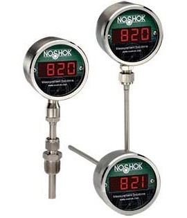 NOSHOK 820-1-1-U-0--50/120-36060-4 Digital Temperature Indicator with bottom connection, -50 to 120&amp;deg;F, 6&amp;quot;-