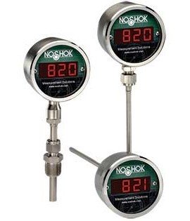 NOSHOK 821-1-1-U-0-32/300-36060-4 Digital Temperature Indicator with back connection, 32 to 300&amp;deg;F, 6&amp;quot;-