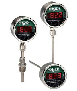 NOSHOK 823-1-0--50/200C-180-2 823 Series Digital Temperature Indicator with back connection, -50 to 200&amp;deg;F, 18&amp;quot;-