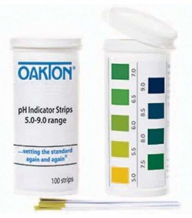 OAKTON 35850-04 pH Indicator Strips, 5 to 9 pH, 100-pack-