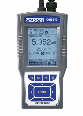 OAKTON WD-35408-10 CON 610 Meter with Probe, 0 to 199.9 mS, 32 to 212&amp;deg;F-