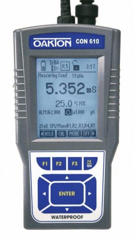 OAKTON WD-35408-11 CON 610 Waterproof Con/TDS/Res/Sal/Temp Meter with Probe-
