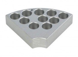 Ohaus 30500573 Sectional Block for hot plate stirrers, 0.59&quot; vial size, holds 10 vials-
