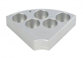 Ohaus 30500575 Sectional Block for hot plate stirrers, 0.83" vial size, holds 5 vials-