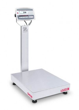 Ohaus D52XW250WTX7 Defender 5000 Column-Mount Washdown Bench Scale, 500 lbs, 24 x 18&amp;quot; platform-