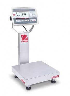 Ohaus D52XW25RQR1 Defender 5000 Column-Mount Standard Bench Scale, 50 lbs, 12 x 12&amp;quot; platform-