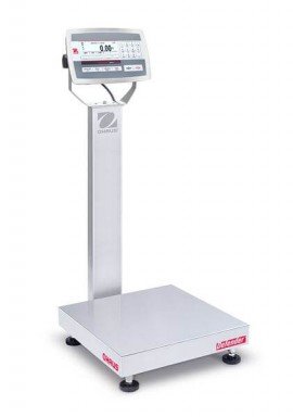 Ohaus D52XW25WQL7 Defender 5000 Column-Mount Washdown Bench Scale, 50 lbs, 18 x 18&amp;quot; platform-