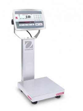 Ohaus D52XW2WQS6 Defender 5000 Column-Mount Washdown Bench Scale, 5 lbs, 10 x 10&amp;quot; platform-