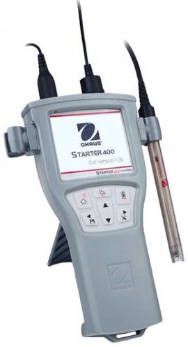 Ohaus ST400-F Starter Waterproof Portable pH Water Analysis Meter, -2 to 16 pH, -5 to 110&amp;deg;C-
