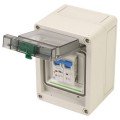 Omega EK002 Electrical Enclosure, Polycarbonate, 2/3-pole Breaker, Hinged Door, 130 x 94 x 93 mm-