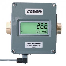 Omega FLR6105D Inline Flow Meter with Analog Output, Oil, 0.5 to 5 GPM, 1/2" NPT-