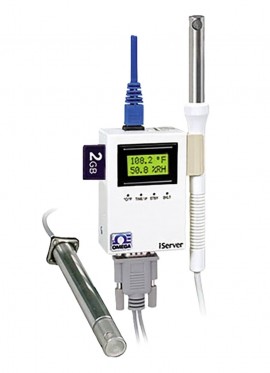 Omega ITHX-SD-5 Ethernet Temperature and Humidity Monitor, 5" industrial probe-
