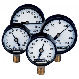 Omega PGC Series Pressure Gauge, 0 to 100 psi, 2" dial, rear connection-