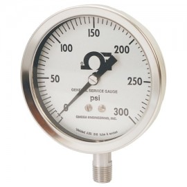 Omega PGS Series Pressure Gauge, 0 to 160 psi, general service-