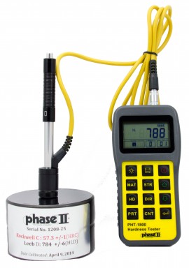 Phase II PHT-1800C Portable Hardness Tester with D impact device and certified test block-