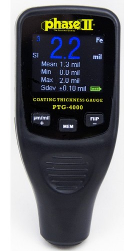 Phase II PTG-4000 Integrated Coating Thickness Gauge with Auto-Detect-