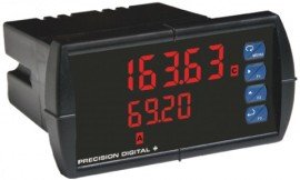 Precision Digital PD6363-6H4 ProVu Dual Pulse Input Flow Rate/Totalizer Digital Panel Meter with SunBright, 4 relays-