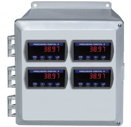 Precision Digital PDA2504 Plastic NEMA 4X Horizontal Enclosure, 13.7 x 12.4 x 7.1in, 4 Cutouts-