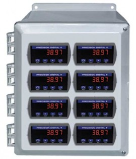 Precision Digital PDA2508 Plastic NEMA 4X Horizontal Enclosure, 15.7 x 12.4 x 7.1in, 8 Cutouts-