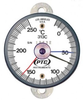 PTC Instruments 313CT1MM Tab Mount Surface Thermometer with max-min hands, -20 to 250&amp;deg;C-