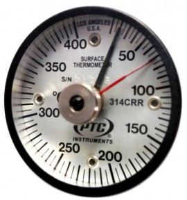 PTC Instruments 314CRRL Magnetic Rail Thermometer with ancillary hand, 10 to 400&amp;deg;C-