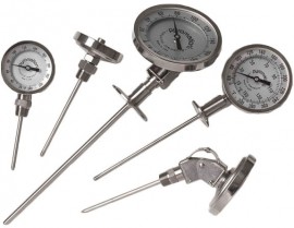 Pyromation BMI3S49-004-9HN-G-P-1170 Bi-Metal Thermometer, 1/2" NPT, 0 to 220&amp;deg;F -