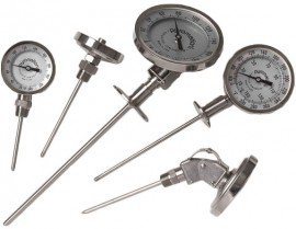 Pyromation BMI5S49-004-9HN-G-P-1180 Bi-Metal Thermometer, 1/2&quot; NPT, 0 to 250&amp;deg;F -