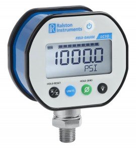 Ralston LC10-GB2M LC10 Pressure Gauge, 5 psi/350 mbar/35 kPa, 0.25" male NPT bottom connection-