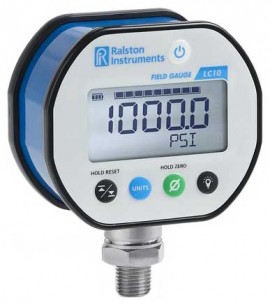 Ralston LC10-GH2M Pressure Gauge, 50 psi, 0.25" male NPT bottom connection-