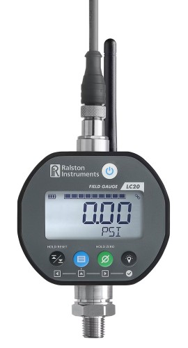 Ralston Field Gauge LC20 Pressure and Temperature Sensor Gauge with Bluetooth and &amp;frac14;&amp;quot; male NPT connection, 5 psi, -22 to 302&amp;deg;F-