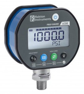 Ralston Field Gauge LC20 Digital Pressure Gauge, 5000 psi, &amp;frac14;&amp;quot; male NPT bottom connection-