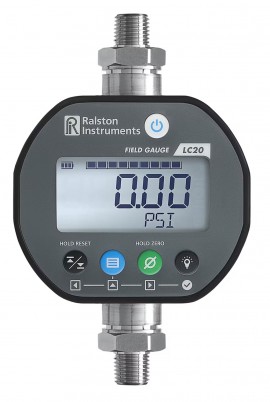 Ralston Field Gauge LC20 Dual Pressure Sensor Gauge with &amp;frac14;&amp;quot; male NPT connection, 100 psi top, 5000 psi bottom-