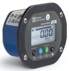 Ralston LC30-GV2M-00-00 Panel-Mounted Pressure Gauge, 10,000 psi, 0.25" male NPT back connection-
